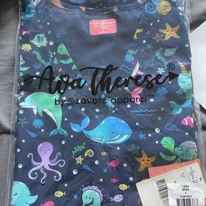 Ava Theresa Scrub Top-Splish Splash